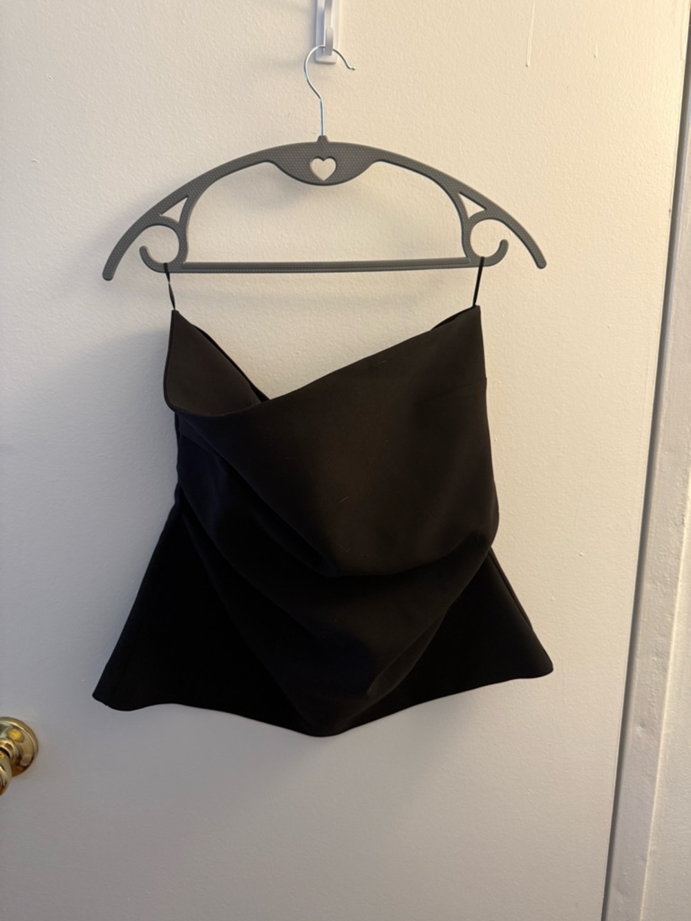 Zara Black Strapless Top with Side Draping